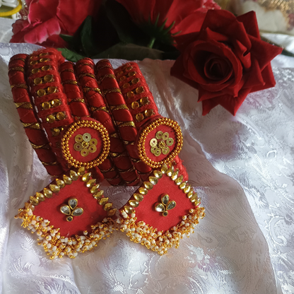 Bangle set and earring