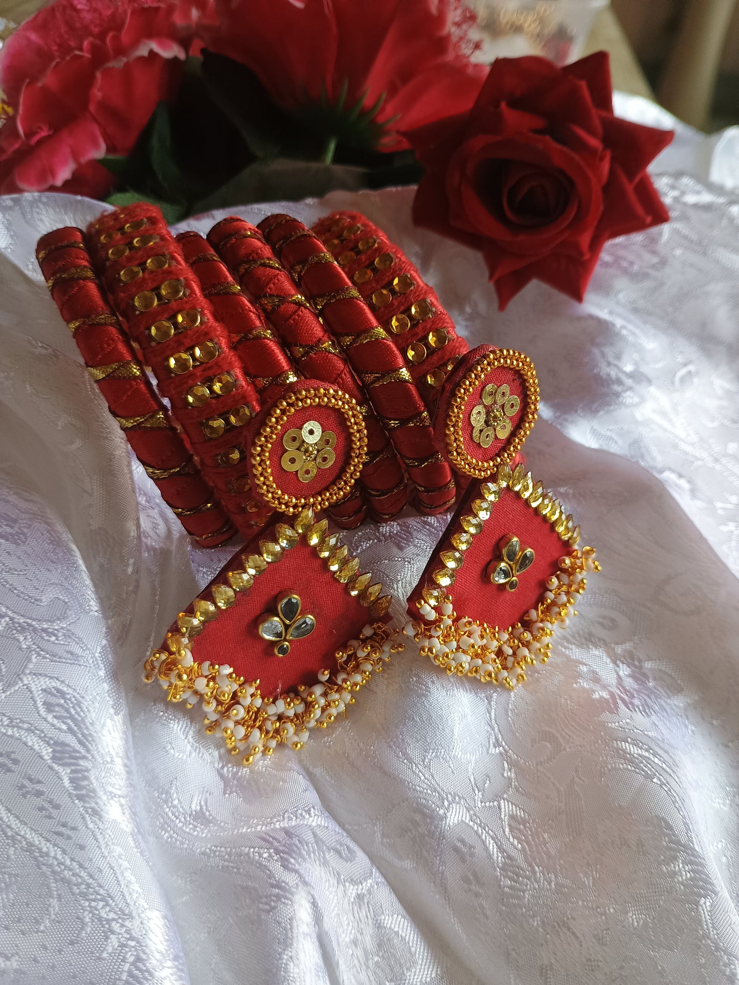 Bangle set and earring