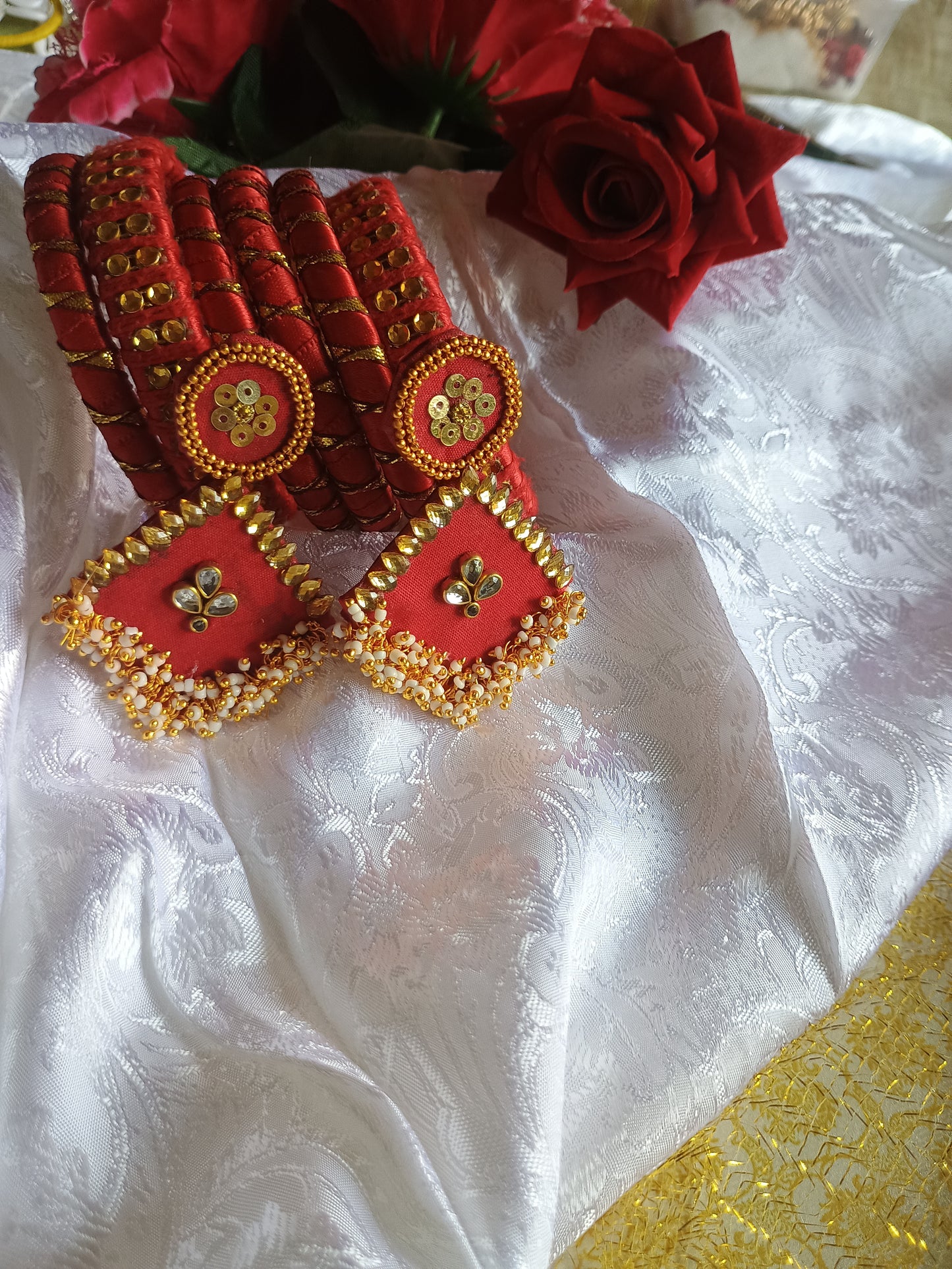 Bangle set and earring