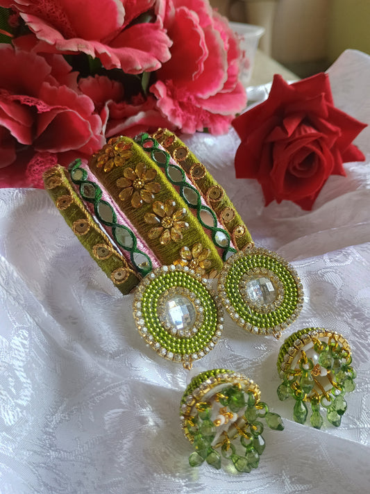 Mehendi special bangles and earrings