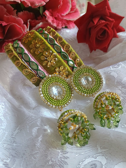 Mehendi special bangles and earrings