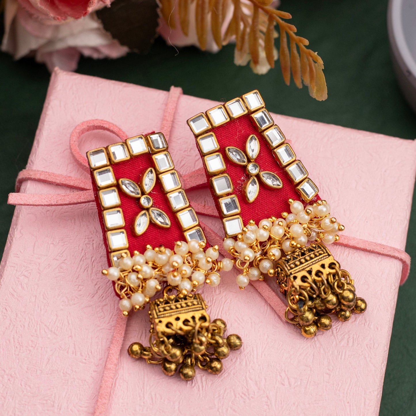 Beautiful handcrafted kundan earrings