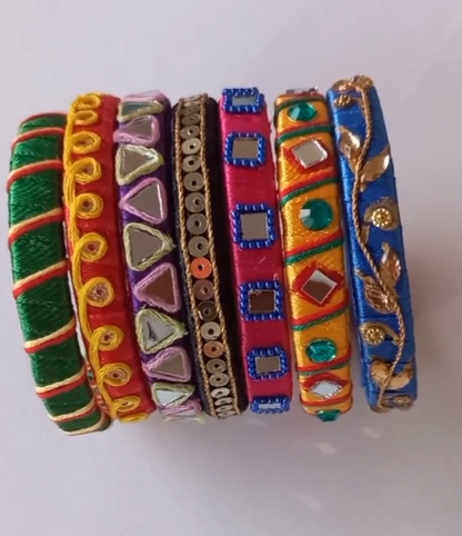 Beautiful multicolored handmade bangle set